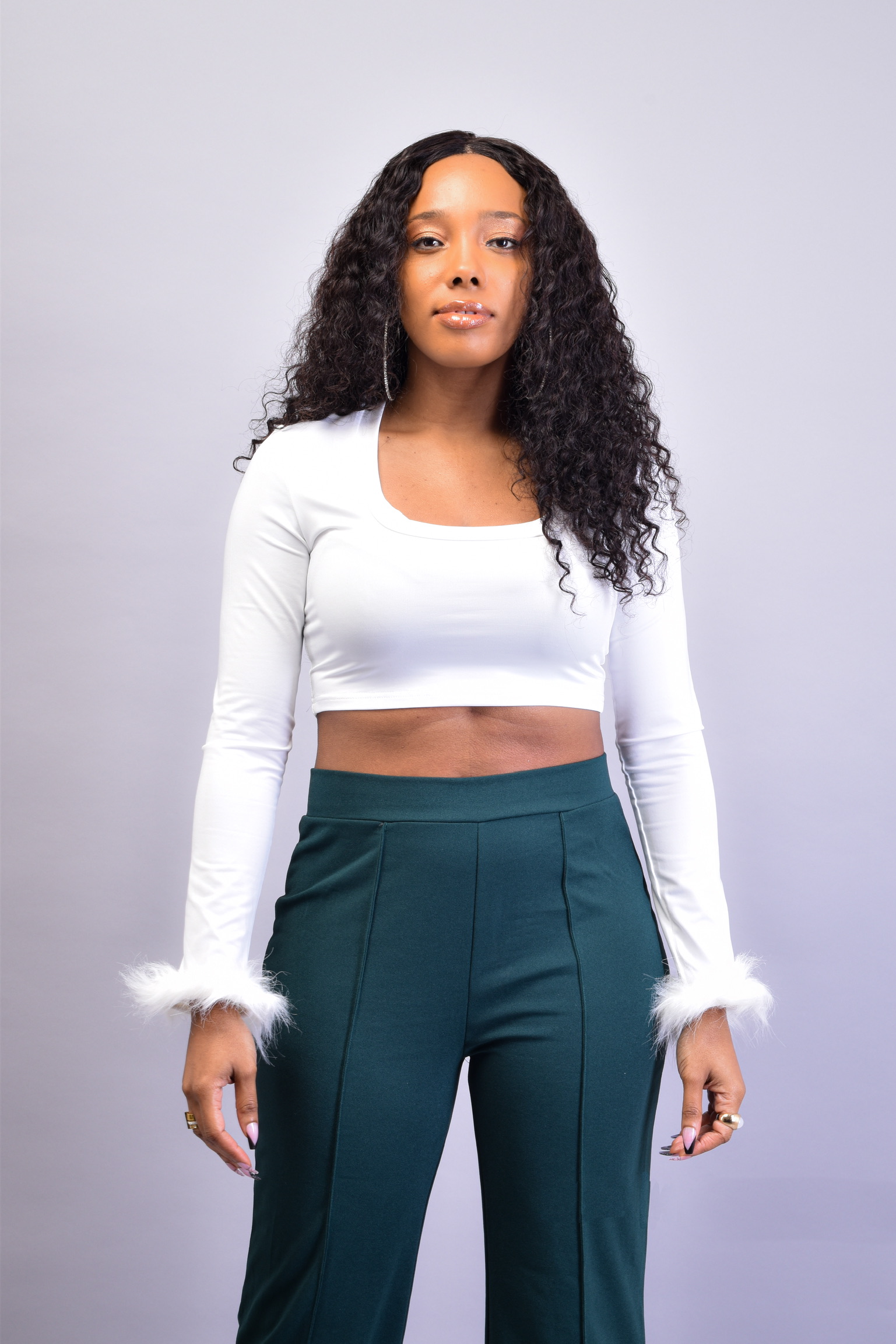 The Perfect White Top and Green Trouser Combo  Sasha Shantel